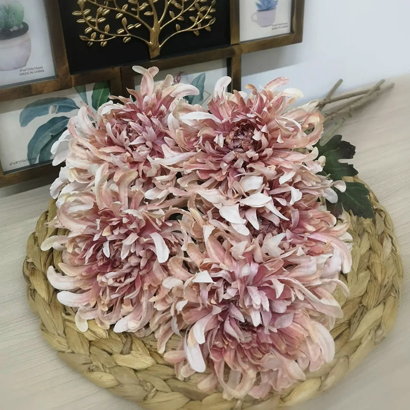 Искусственные цветы в Нижнем Новгороде | Цветок искусственный «Хризантема», персиково-розовая, одиночный