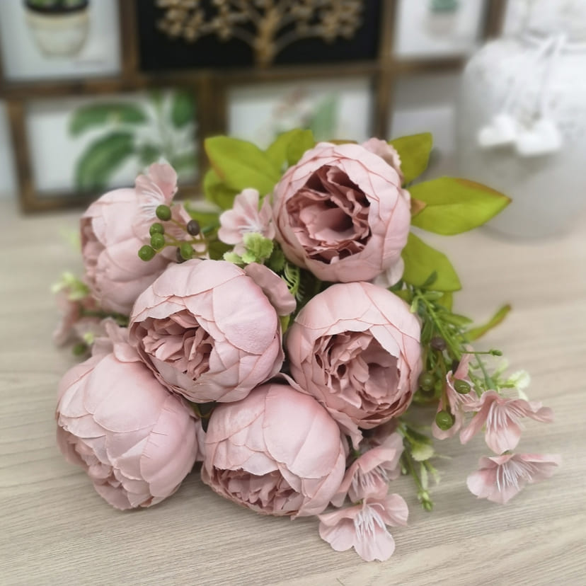Искусственные цветы в Нижнем Новгороде | Цветы искусственные «Пионы», розовый, винтаж, букет