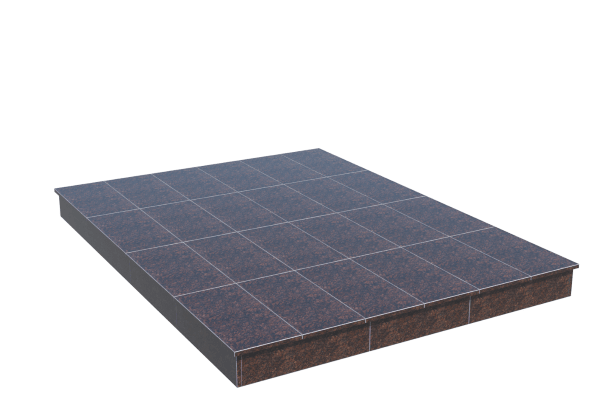 Площадки на могилу в Нижнем Новгороде | Площадка с вертикальной (15 см) облицовкой Дымовским гранитом