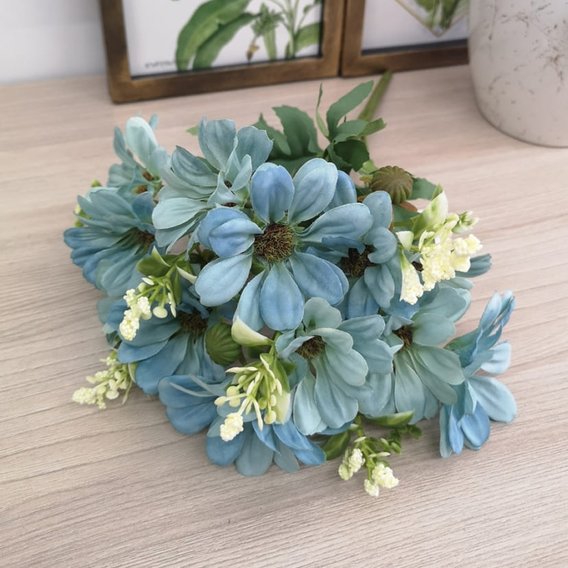 Искусственные цветы в Нижнем Новгороде | Цветы искусственные «Ромашки с бутонами», голубые, букет