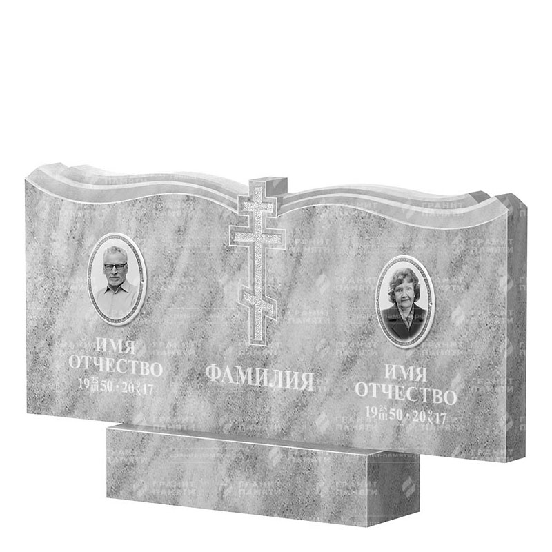 Памятники из мрамора в Нижнем Новгороде | Двойной мраморный памятник ФМ-262