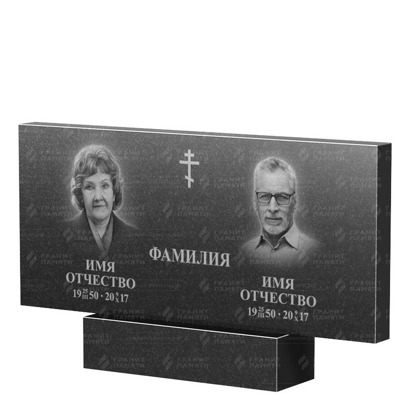 Памятники из гранита двойные в Нижнем Новгороде | Двойной гранитный памятник, прямой