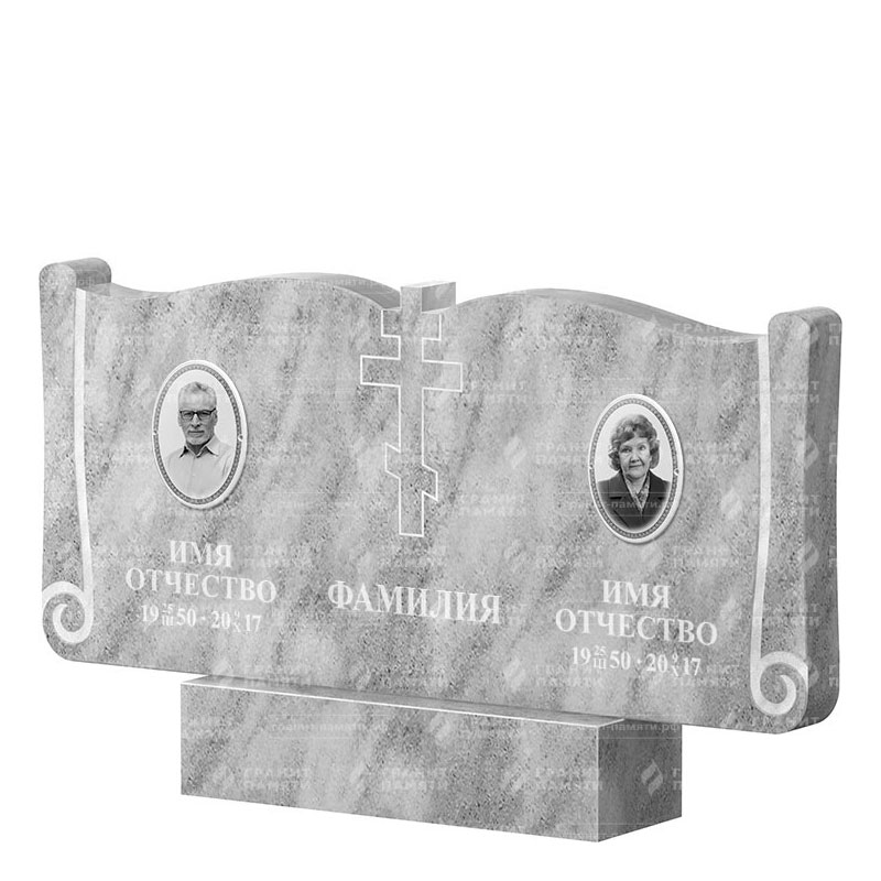 Памятники из мрамора в Нижнем Новгороде | Двойной мраморный памятник ФМ-263