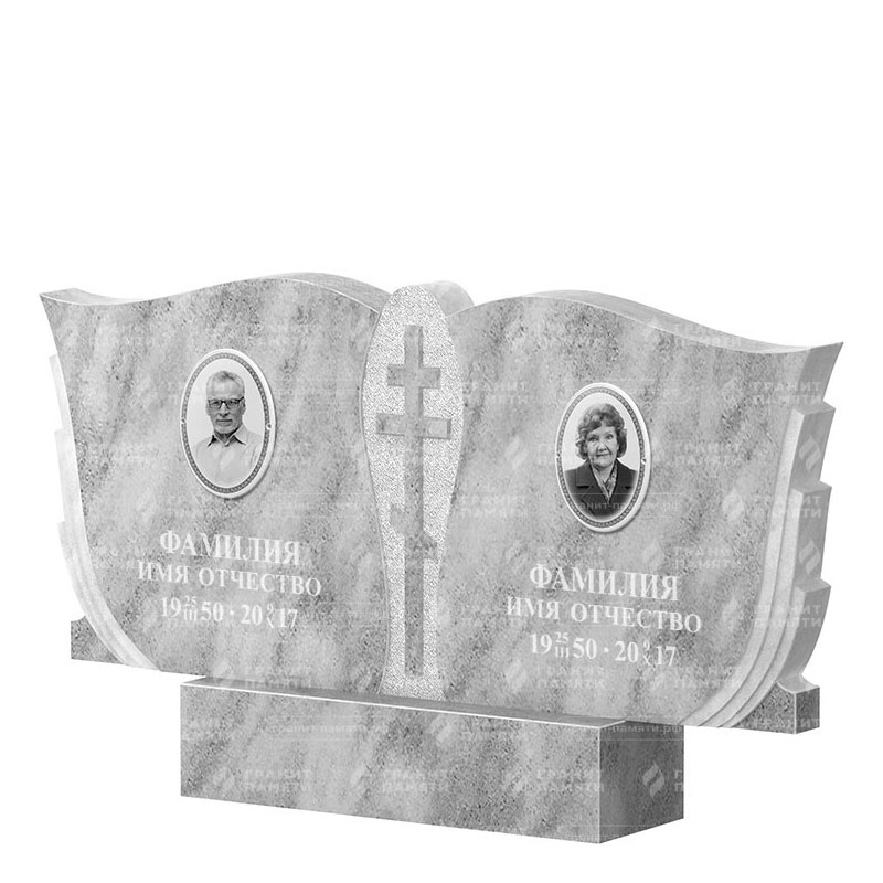 Памятники из мрамора в Нижнем Новгороде | Двойной мраморный памятник ФМ-136