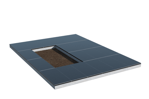 Площадки на могилу в Нижнем Новгороде | Площадка с облицовкой гранитом Габбро (под цветник)