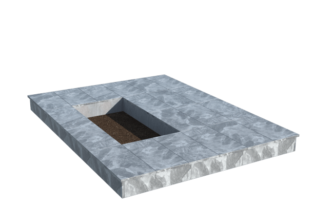 Площадки на могилу в Нижнем Новгороде | Площадка с вертикальной (15 см) мраморной облицовкой (под цветник)