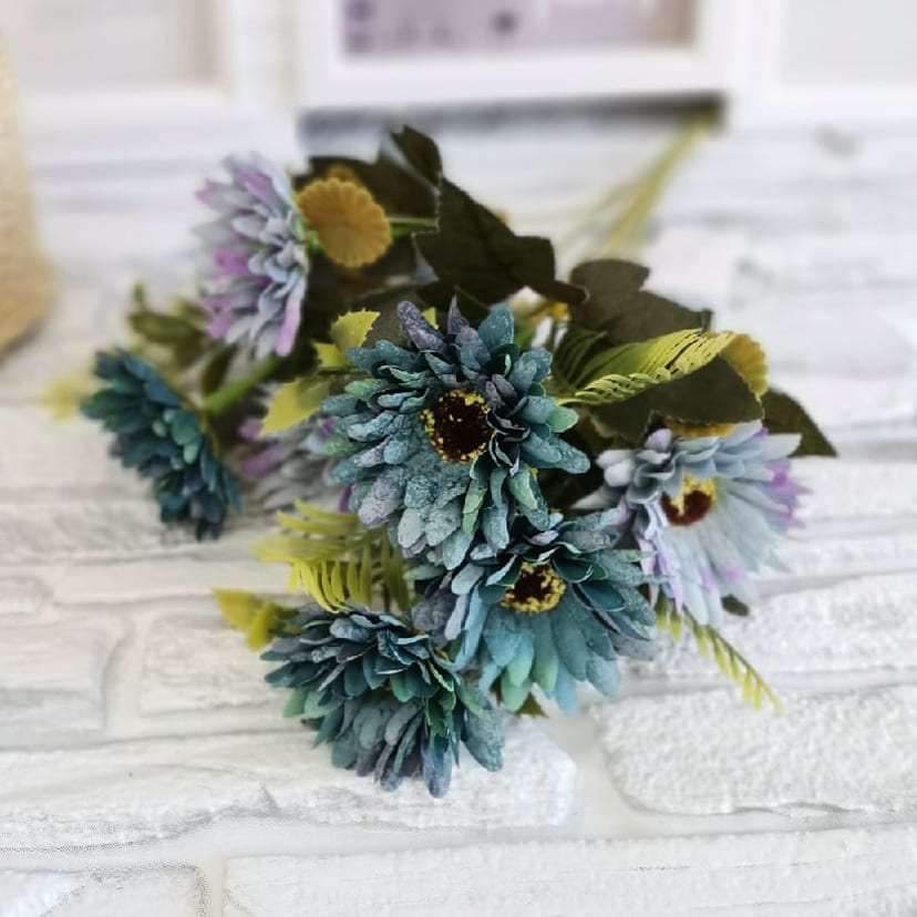 Искусственные цветы в Нижнем Новгороде | Цветы искусственные «Ромашки», фиолетово-голубые, букет