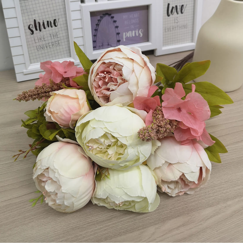Искусственные цветы в Нижнем Новгороде | Цветы искусственные «Пионы», молочно-розовые, букет