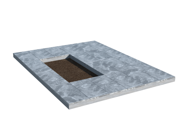 Площадки на могилу в Нижнем Новгороде | Площадка с мраморной облицовкой (под цветник)