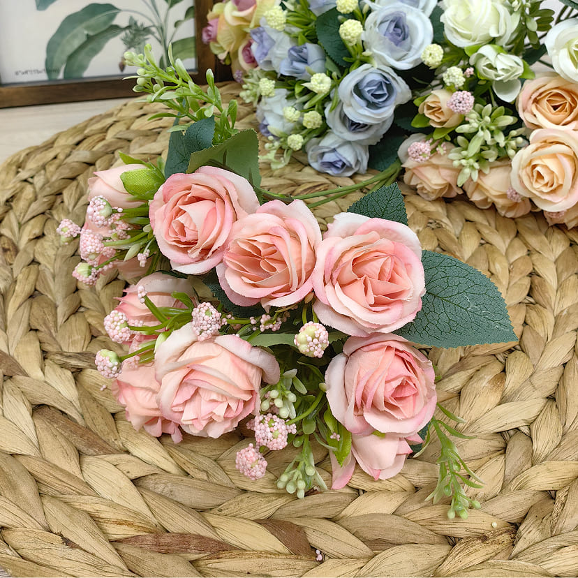 Искусственные цветы в Нижнем Новгороде | Цветы искусственные «Розы», нежно-розовые, букет