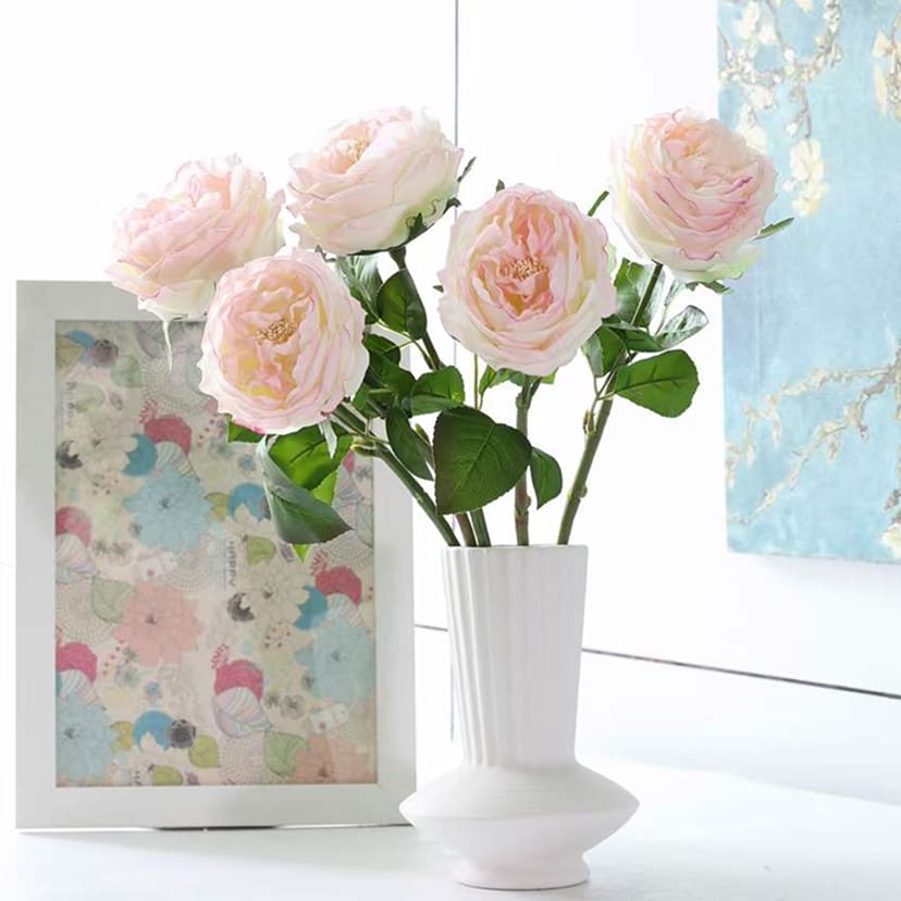 Искусственные цветы в Нижнем Новгороде | Цветок искусственный «Роза пионовидная», молочно-розовая, одиночный