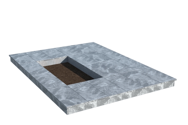 Площадки на могилу в Нижнем Новгороде | Площадка с вертикальной (10 см) мраморной облицовкой (под цветник)