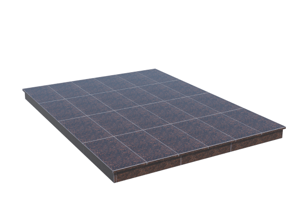 Площадки на могилу в Нижнем Новгороде | Площадка с вертикальной (10 см) облицовкой Дымовским гранитом